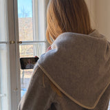 Sœur Sweater Tie in Light Grey and White