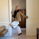 Liz Plaid Cuff Coat in Burnt Butter