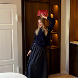 Sœur Heart Sweater in Navy and Red