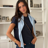 Theo Wool Cardigan in Sky
