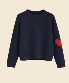 Sœur sweater tie in navy and red