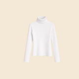 Frenchie Forever Turtle Neck in White