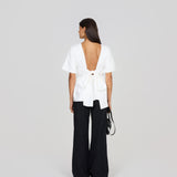 The Short Sleeve Rhoe Top in White