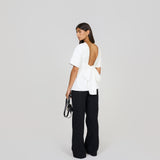 The Short Sleeve Rhoe Top in White